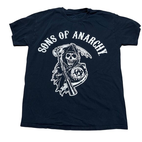 Road Gear Sons Of Anarchy Black Short Sleeve T-Shirt Mens Size L Graphic Tee - Picture 1 of 6